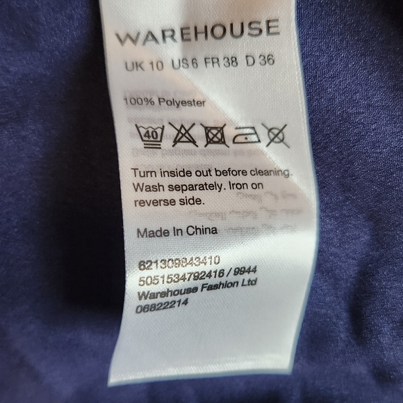 ASOS Warehouse Maxi Dress, Blue Print, Size US 6 - Picture 7 of 8